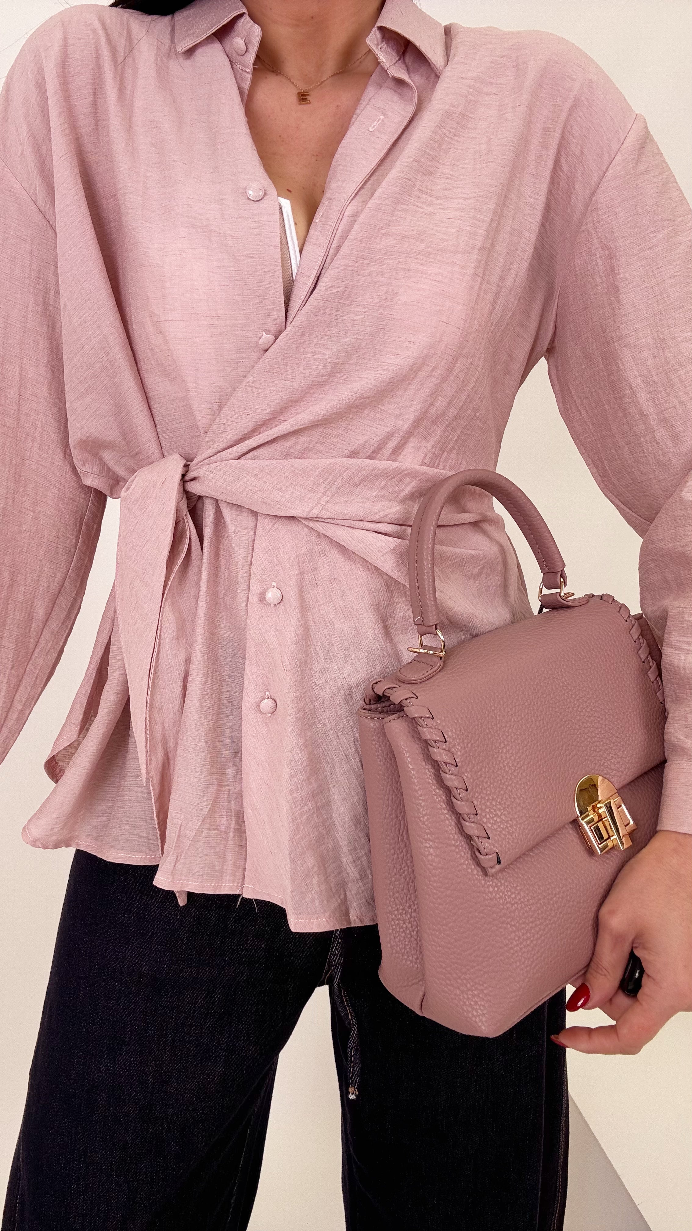 Camicia con nodo pink
