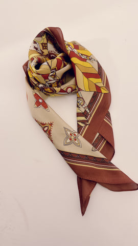Foulard marrone&ocra