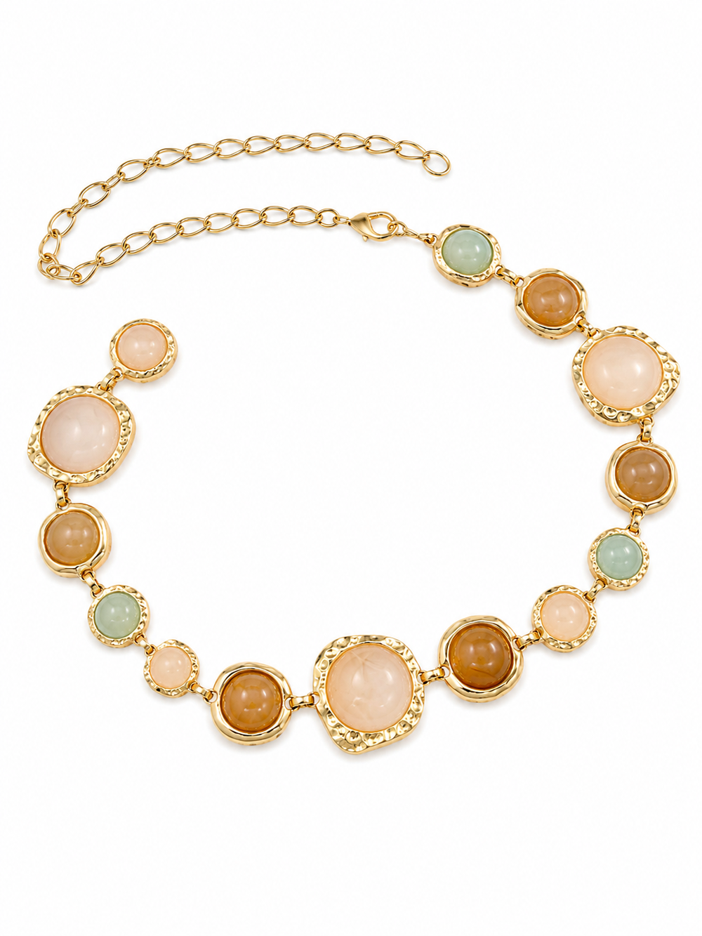 Cintura pietre colorate beige e tiffany