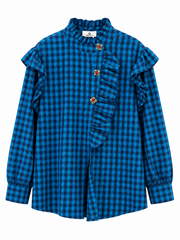 Camicia quadri bottone gioiello