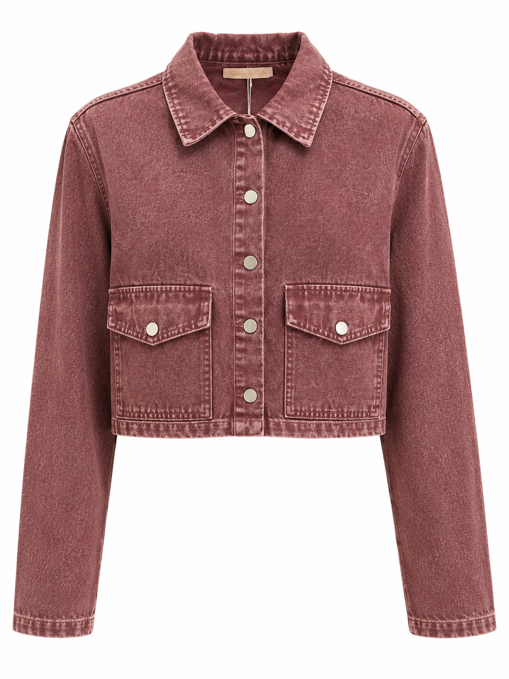 Giubbotto crop denim