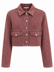 Giubbotto crop denim
