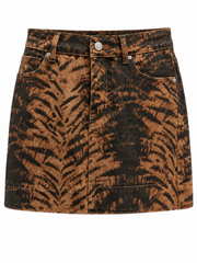 Minigonna denim animalier