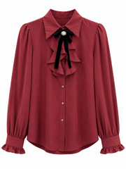 Camicia satin bordoux