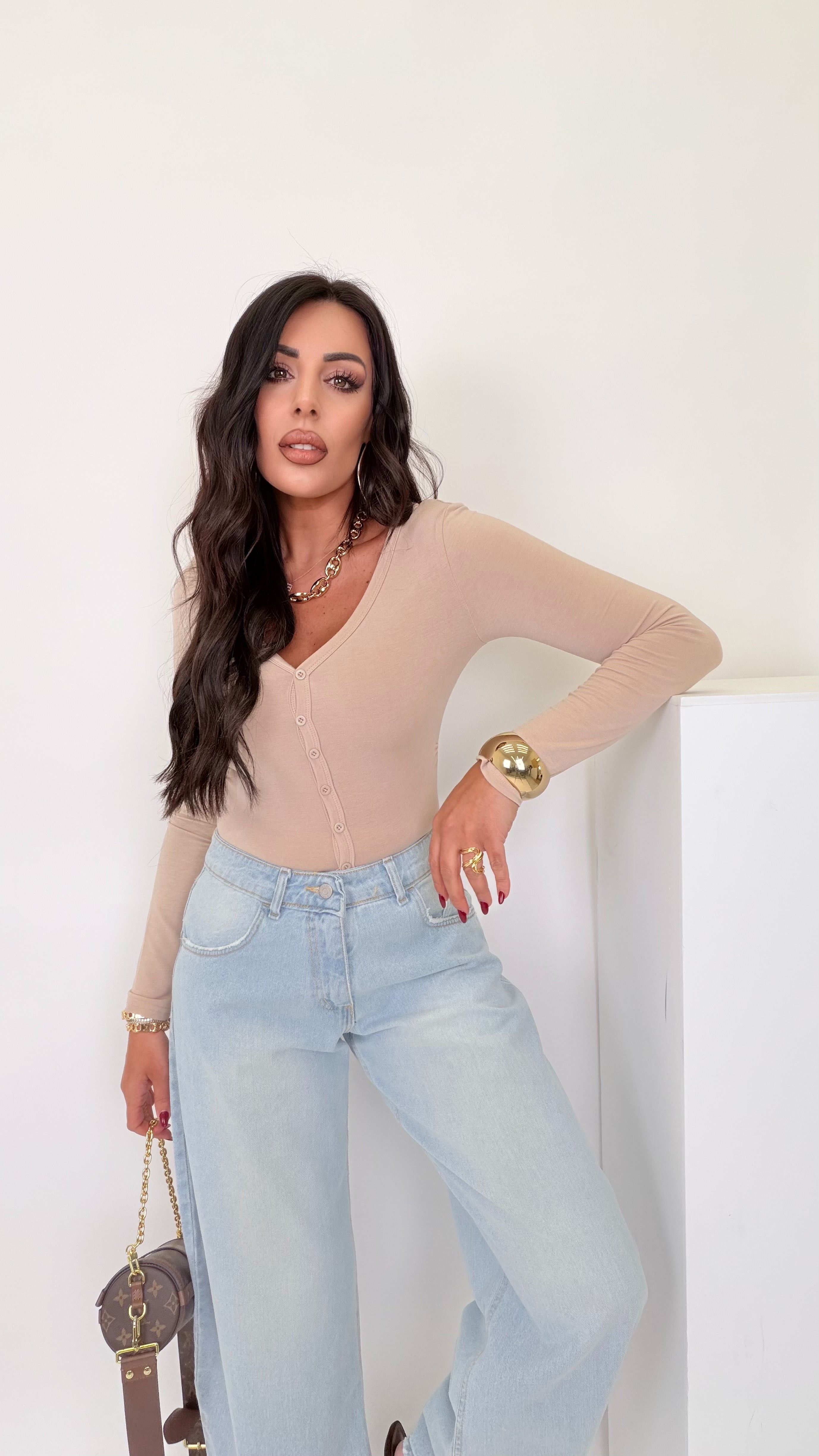 Maglia scollo a V in modal