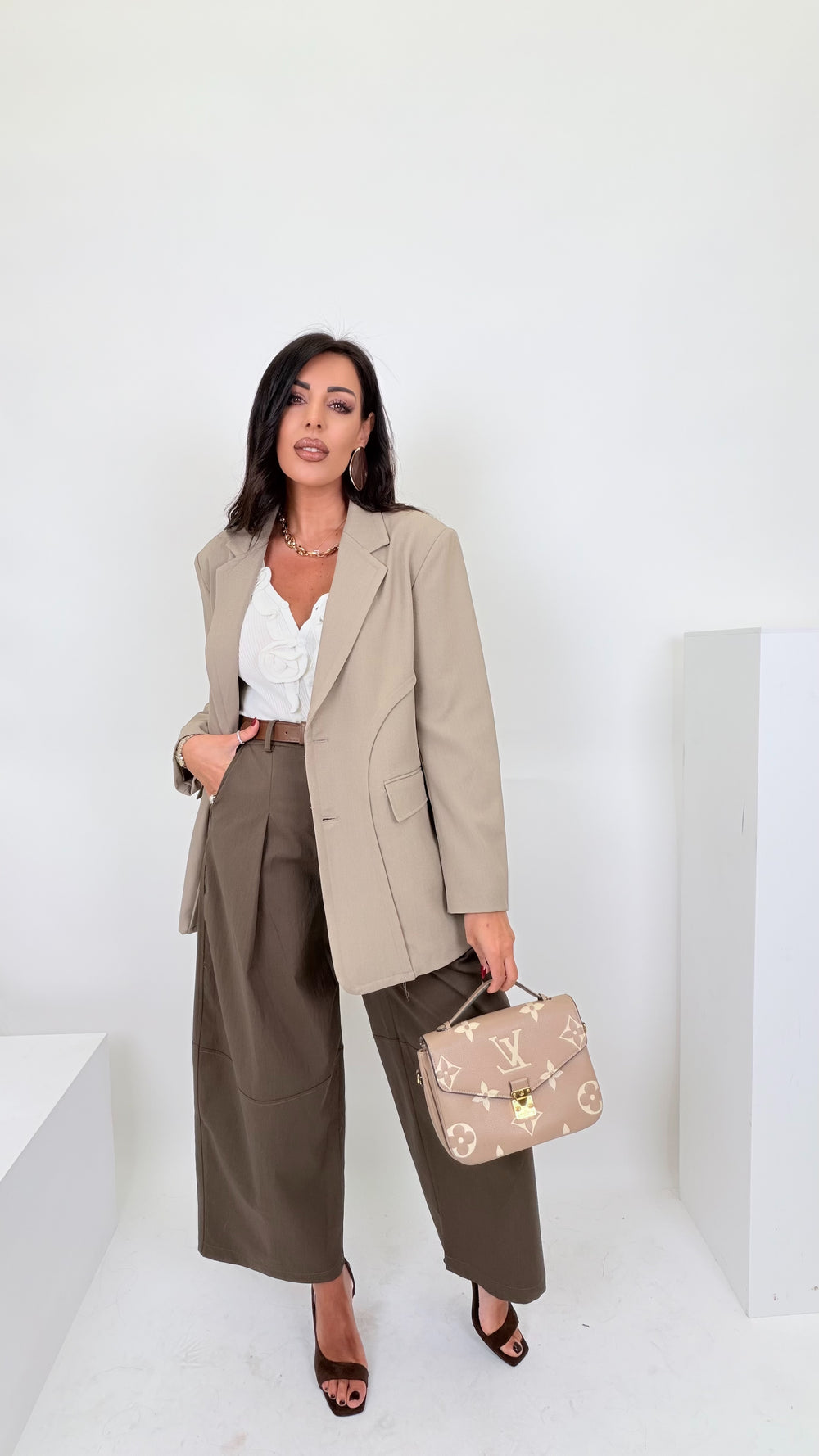 Pantaloni verde militare + cintura