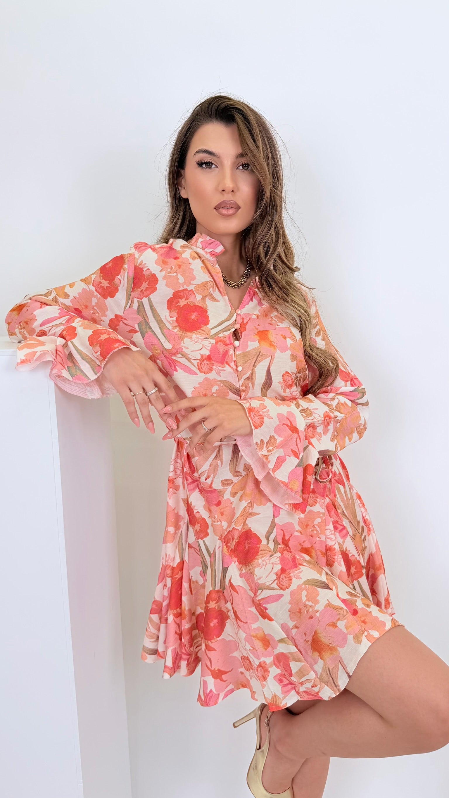 Abitino fiori peach