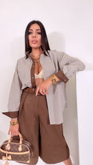 Camicia vichy marrone