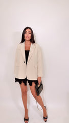 Blazer gessato burro