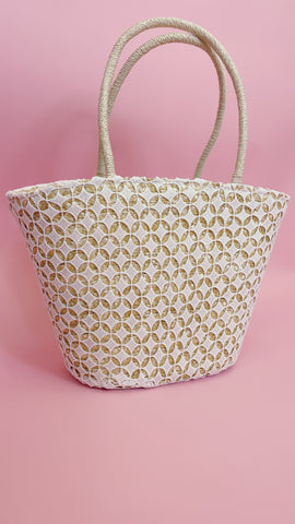 Borsa in paglia ricamo